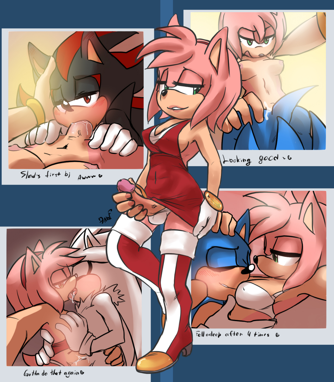 Futa pinup amy rose+shadow the hedgehog+silver the hedgehog+sonic the  hedgehog FutaCock.com