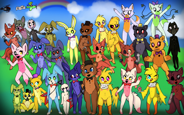 bonnie (fnaf)+chica (fnaf)+crying child (fnaf)+foxy (fnaf)+freddy (fnaf)+golden freddy+lolbit (fnaf)+mangle (fnaf)+marionette (fnaf)+nightmare chica (fnaf)+plushtrap+springtrap+toy bonnie