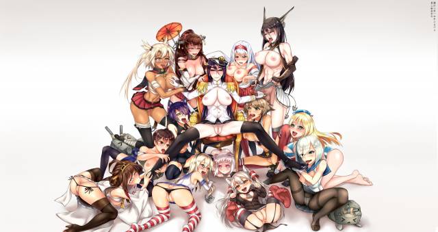 amatsukaze (kantai collection)+atago (kantai collection)+female admiral (kantai collection)+hamakaze (kantai collection)+kaga (kantai collection)+kongou (kantai collection)+musashi (kantai collection)+mutsu (kantai collection)+nagato (kantai collection)+n