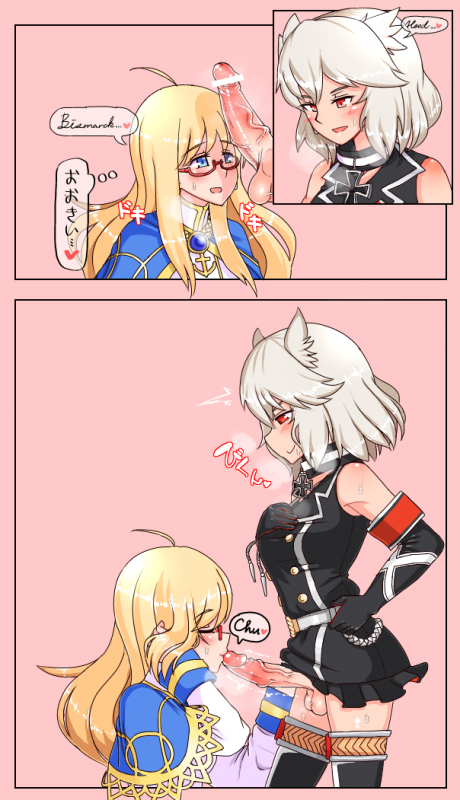 bismarck (warship girls r)+hood (warship girls r)