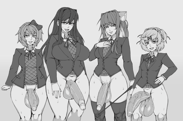 monika+natsuki (doki doki literature club)+sayori (doki doki literature club)+yuri (doki doki literature club)