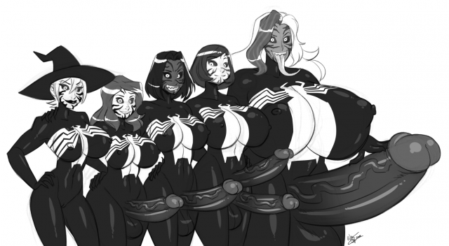 alexandra taye+donut witch (7starsoul)+jocelyn stacy+mei lee+original character+purgy+venom (spider-man)