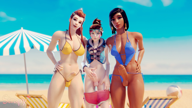 brigitte+d.va+pharah+waveracer d.va