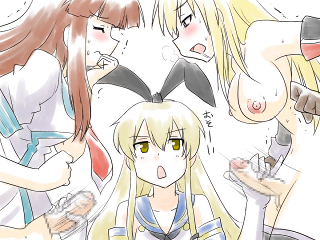 bismarck (kantai collection)+kuma (kantai collection)+shimakaze (kantai collection)