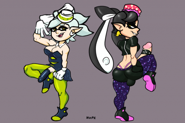 callie (splatoon)+glitter+marie (splatoon)+squid sisters