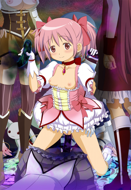 akemi homura+kaname madoka+kyubey+miki sayaka+sakura kyouko+tomoe mami