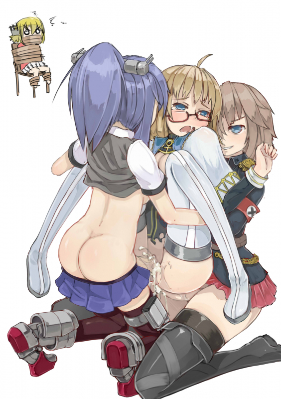 bismarck (warship girls r)+hood (warship girls r)+prince of wales (warship girls r)+prinz eugen (warship girls r)